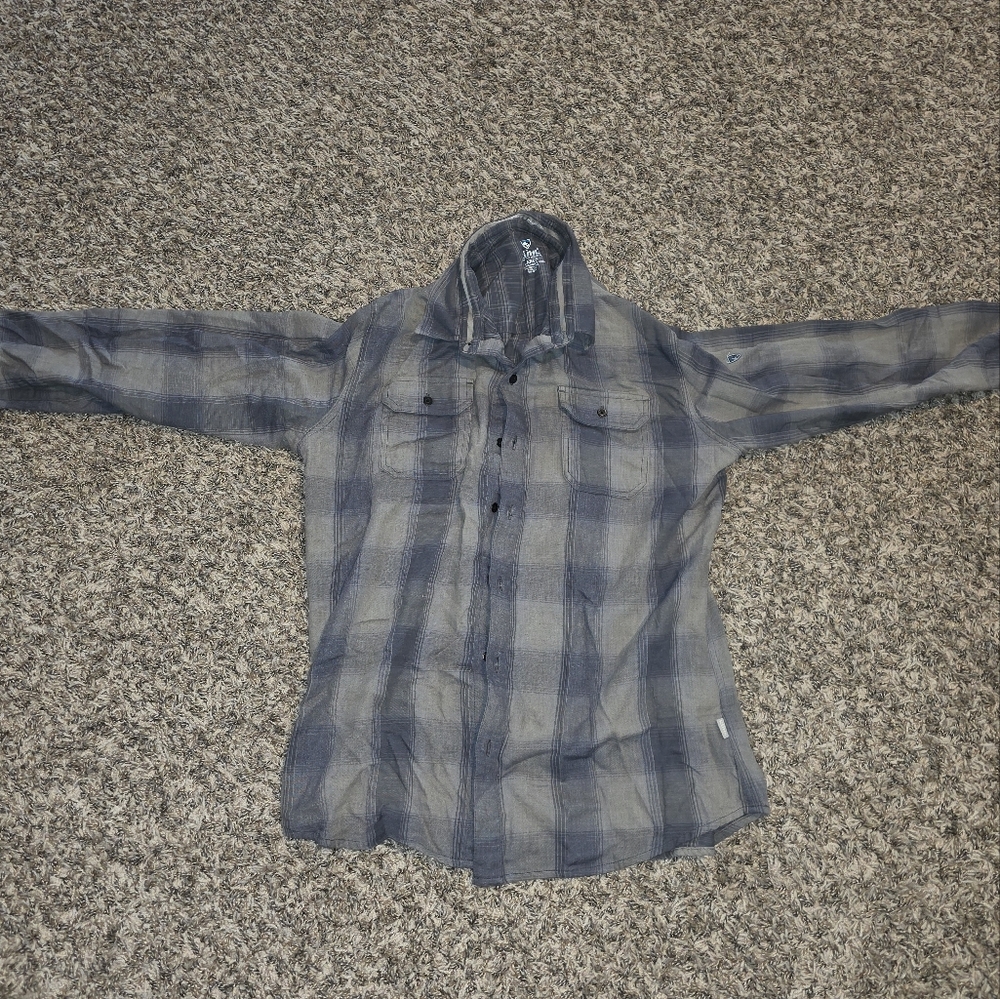 Kuhl Blue and Gray Plaid Casual Shirt